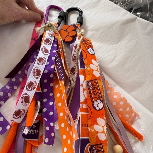 Other - Clemson Tigers Themed Ribbon Keychain/Purse Charm